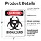 Signmission Portrait Biohazard Danger Sign, Vinyl Decal, 3.5in W x 5in L, 2PK OS-2PACK-DS-D-35-V-1933 - alternate 2